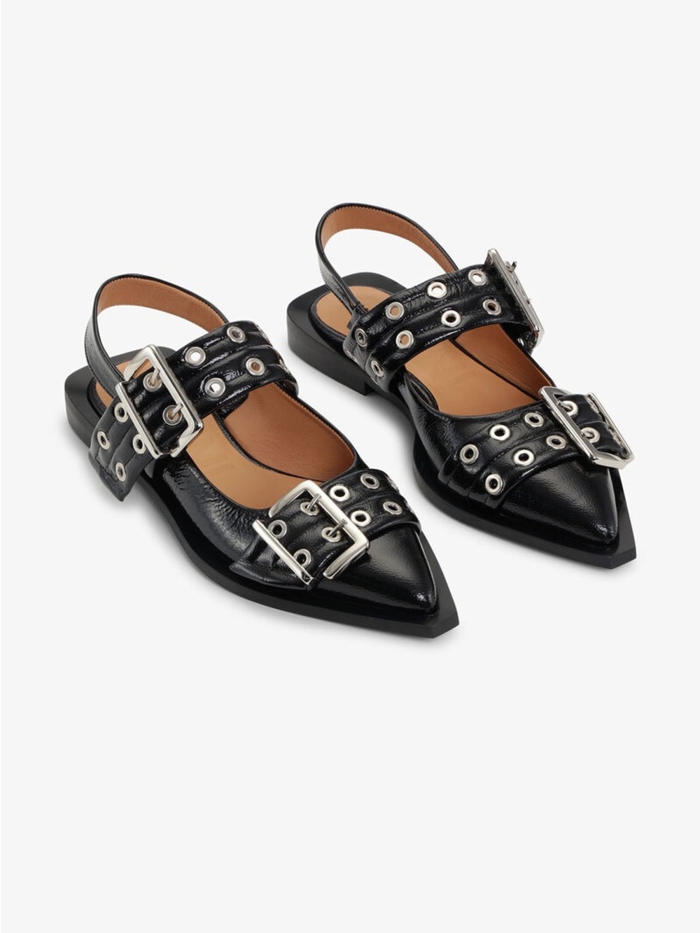 Ganni Feminine Buckle Ballerinas
